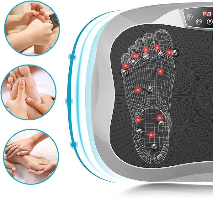 AXV Vibration Plate Exercise Machine Whole Body Workout Vibrate Fitness Platform Lymphatic Drainage Machine for Weight Loss Shaping Toning Wellness Home Gyms Workout