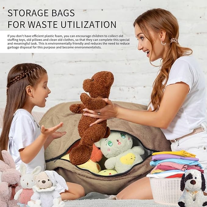 Bean Bag Chair for Adults 8FT,Soft Removable Cover for Teens/Girls Bedroom,Fluffy Giant Round Floor Beanbag Lounger Chairs (No Filler,Tan)