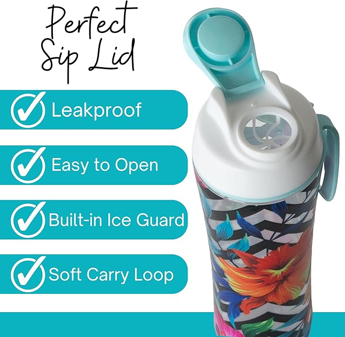 Biddlebee 24oz. BPA-Free Reusable Water Bottle with Wide-Mouth Chug Cap & Carry Handle | Perfect for Travel, Gym, School & Work | Proudly Made in USA | Cupholder Friendly, Fits in Backpack Pockets