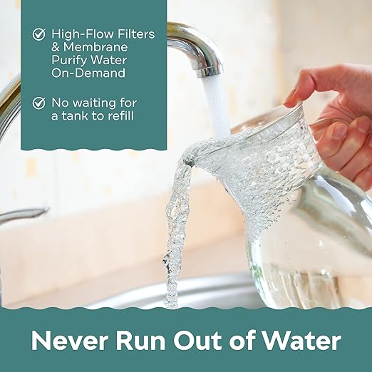 AMI Direct Flow Tankless RO Under-Sink Reverse Osmosis Water Filter System, 600 Gallons Per Day