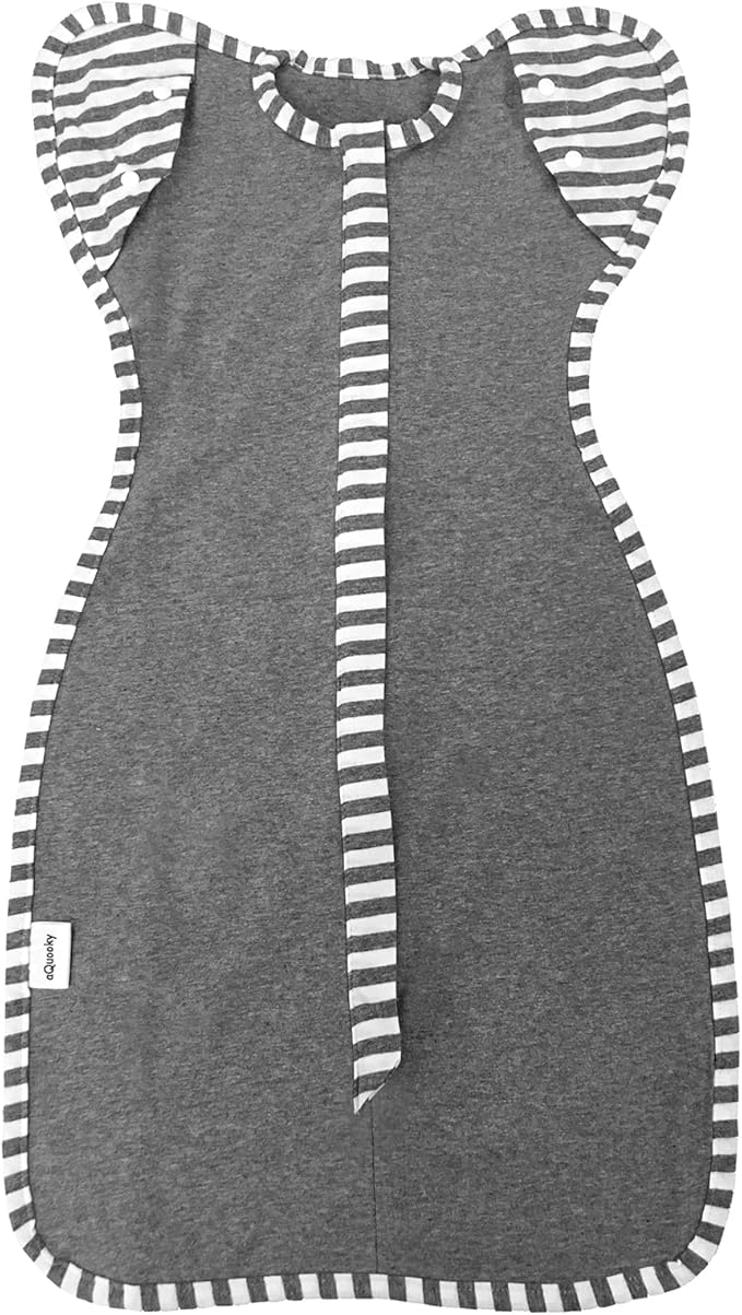 Baby Blanket Sack with Arms Free Design,Transition to Arms Free Wearable for Newborn Girl and Boy,Medium 3-6Months, Grey Color