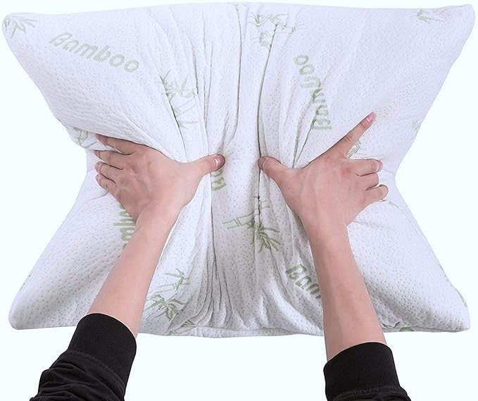 Bed Pillows for Sleeping 2 Pack Queen Size Viscose Made from Bamboo Ultra Soft Bounce Back Pair Soft Side Back Stomach Sleepers Pillows Down Alternative