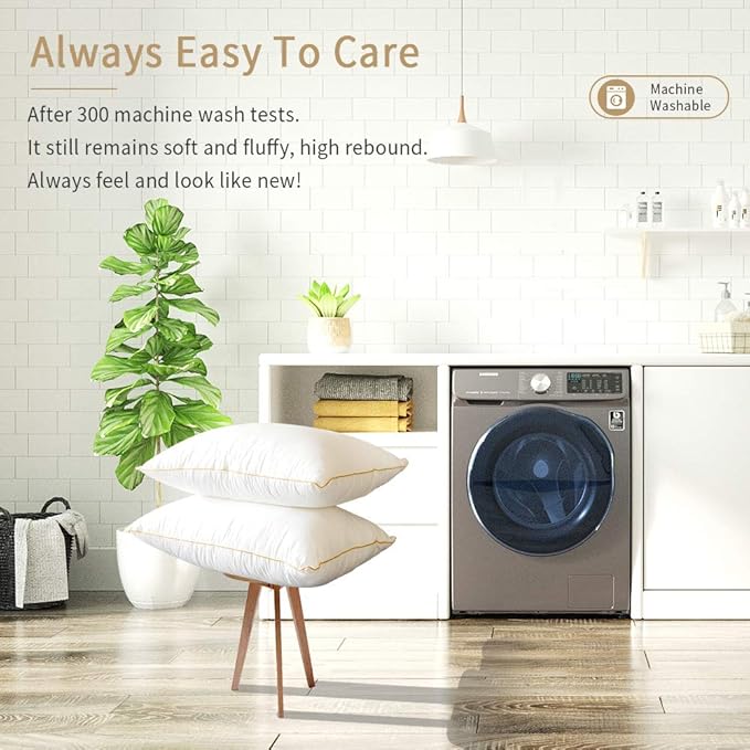 Bed Pillows for Sleeping Queen Size Set of 2, Cooling Pillow 2 Pack for Side Back and Stomach Sleepers Down Alternative