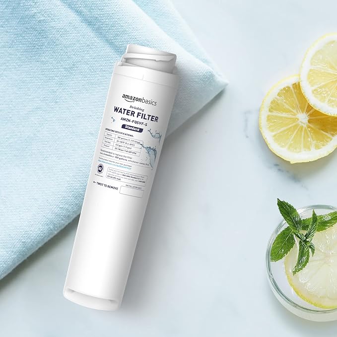 Amazon Basics Replacement GE FQSVF Drinking Water System Filter, 2-Pack, Standard Filtration