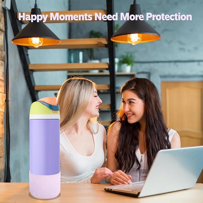 2PCS Silicone Water Bottle Boot for Owala 24oz 32oz 40oz,Anti-Slip Protective Sleeve Bottom Bumper Protector for FreeSip, Twist, and Flip Water Bottles