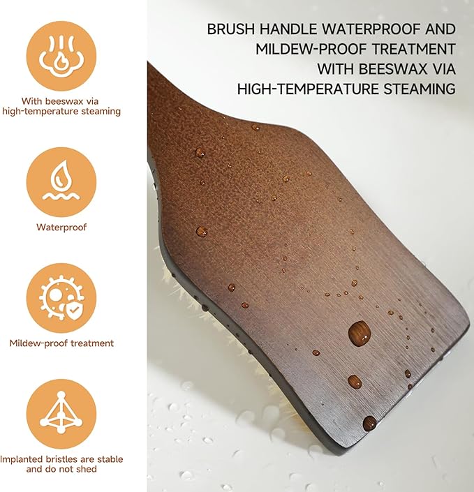 Back Scrubber Shower Brush,Dry Brushing Body Brush with 17.7 Inch Curved Long Handle, Natural Bristles for Lymphatic Drainage, Soft & Stiff Bristles Available (Soft-Fine Boar Bristles)