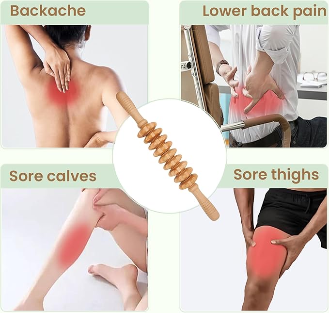 3Pcs Wooden Massage Tools，Lymphatic Drainage Massager ，Maderoterapia Kit for Deep Tissue，Muscle Pain Relief, Anti-Cellulite，Body Sculpting & Shaping，Foot Roller for Plantar Fasciitis