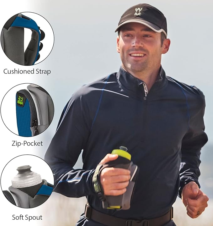 Amphipod Hydraform Ergo-Lite Ultra 20 oz. Handheld Water Bottle, BPA-Free Hydration/Fuel Bottle, Endurance Runners & Walking