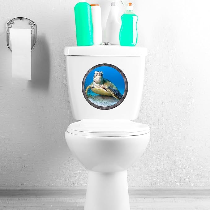 5 PCS Ocean Animals Wall Stickers, Fish 3D Stickers 11 inch Window Wall Stickers Decals for Bathroom and Bedroom Classroom Home Decor