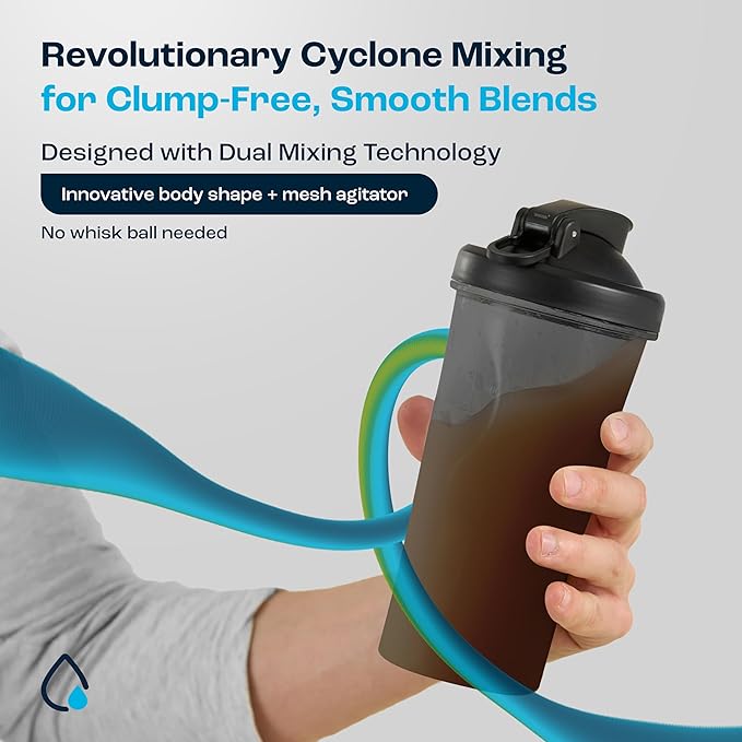 AQUAFIT Protein Shaker Bottle - Shaker Cups For Protein Shakes - Shaker Bottles For Protein Mixes, Protein Shaker Cup Bottle, Workout Shaker Bottle, Protein Shake Bottle, Mixer Bottle (All-Black)