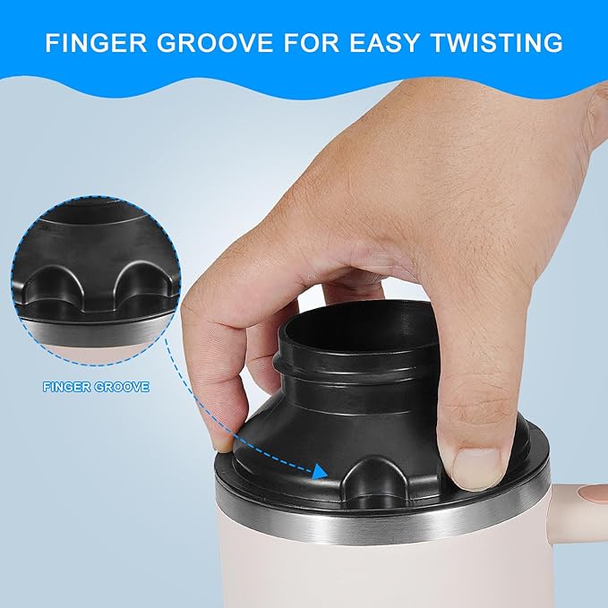 Aobiono Water Bottle Adapter for Stanley 40oz Quencher Tumbler to Cirkul, Lid Cap Converter Accessories, BPA Free Plastic, Food Grade Silicone Gasket Leakproof (Black)