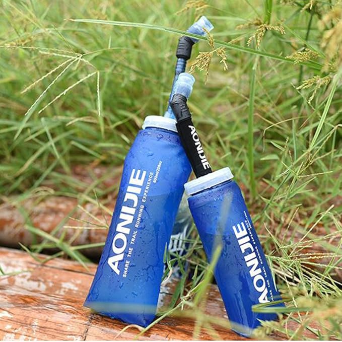 AONIJIE 2Pack of Soft Soft Folding Hydration Bottle Water Collapsible Flask BPA-Free Bottles (350ml/11.95oz)