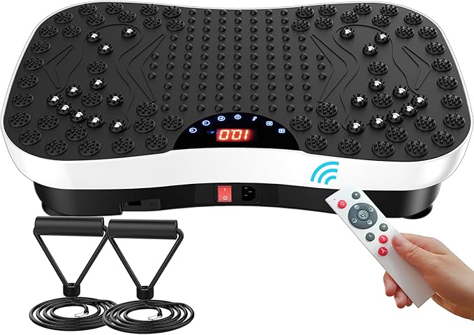 AXV Vibration Plate Exercise Machine Whole Body Workout Portable Mini Vibrate Fitness Platform Lymphatic Drainage Machine for Weight Loss Shaping Toning Wellness Home Gyms Workout (Mini)
