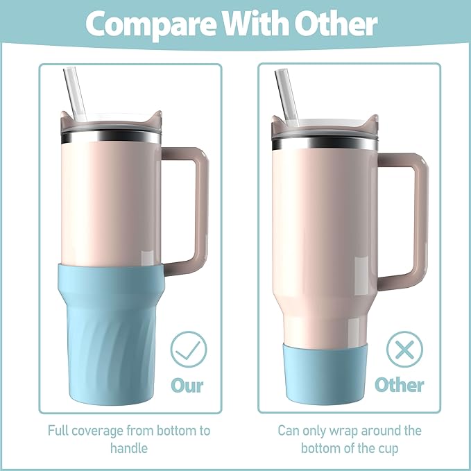 40oz Cup Accessories, Silicone Boot for 40oz Tumbler, Bottom Protector Cup Boot, Water Bottle Holder（Silicone Blue）