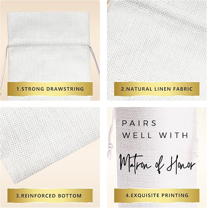 Baobeily Paris Well With Matron of Honor Wedding Gift Engagement Gift Bag For bride/him/her Newly Engaged Gift Wine Tote