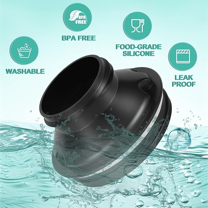 Bottle Adapter for Stanley Cup 40oz to Cirkul, Lid Cap Converter Accessories, Cirkul Stanley Adapter BPA Free Plastic, Food Grade Silicone Fits for 40 oz Stanley Water Bottles(Black)