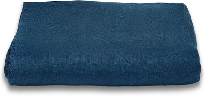 Alpaca Wool Throw Blanket | Warm, Ultra-Soft, Breathable, Non-Itchy Blanket-Throw | Hypoallergenic and Beautiful Fabric (Pacific Blue)