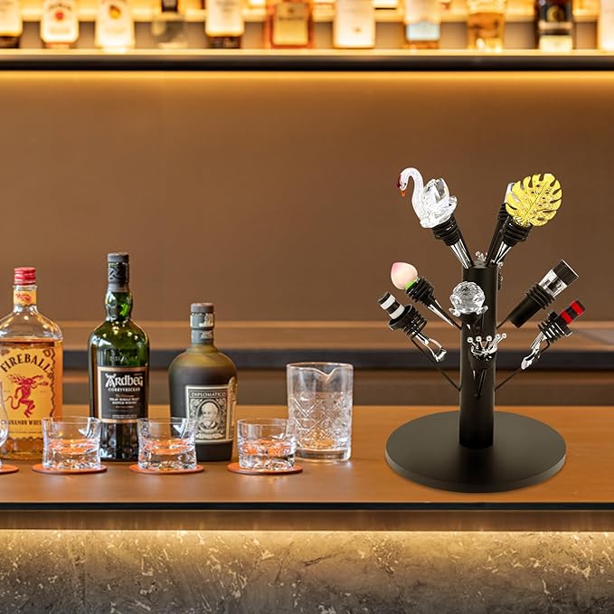 Bottle Stopper Holder, Wine Bottle Stopper Display Rack, 12 Slot Bottle Stopper Display, Tabletop Wine Bottle Stopper Holder Display Stand for Stoppers with A Diameter Greater Than 0.79 Inches