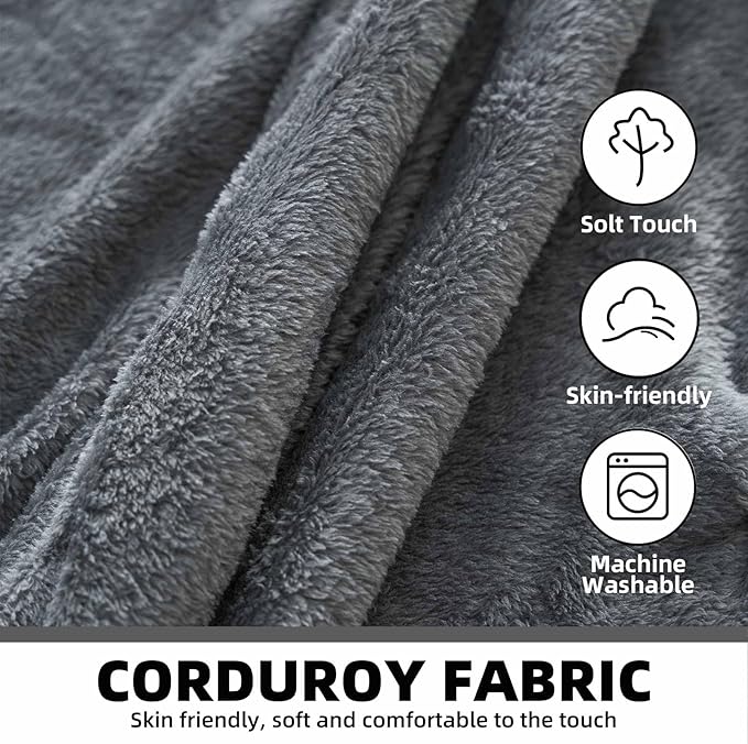 6FT,Oversized Bean Bag Chairs for Adults,Giant beanbag with Filler Included，Fluffy Memory Foam,Soft and Comfy Corduroy Fabric,Gaming Chairs Suitable for Living Room and Bedroom (Dark Gray, 6 Foot)