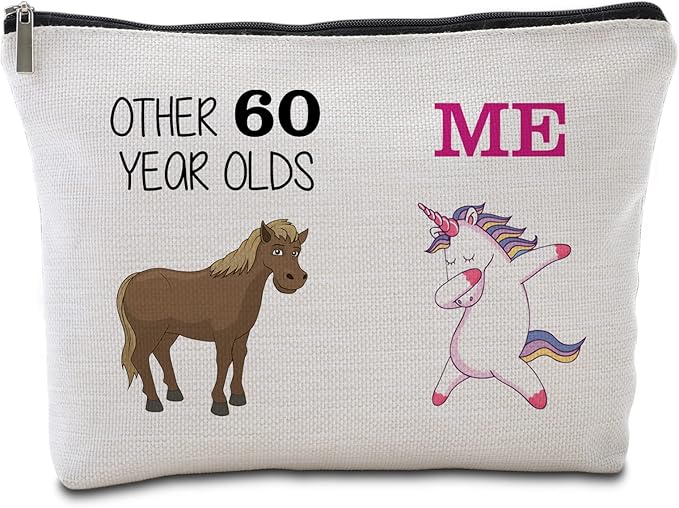 60th Birthday Gifts Women Travel Makeup Bag Funny Unicorn Gift Bag Other 60 Year Old Me Unicorn Best 60 Birthday Decorations for Her 60th Birthday Gift Ideas