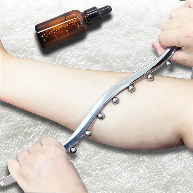 BYYDDIY Muscle Scraper Stick Set with Steel Balls for Lymphatic Drainage, Gua Sha Scraping Massage Tool, Release Myofascial Trigger Points for Physical Therapy (Mz-SBD2)