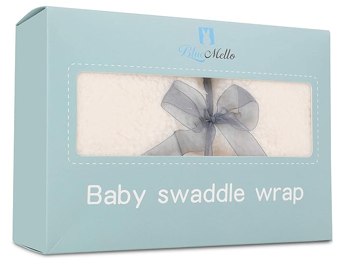 BlueMello Baby Swaddle Blanket | Ultra-Soft Plush Unicorn Essential for Infants 0-6 Months | Swaddling Wrap White | Ideal Newborn Registry and Toddler Boy Accessories | Perfect Baby Girl Shower Gift