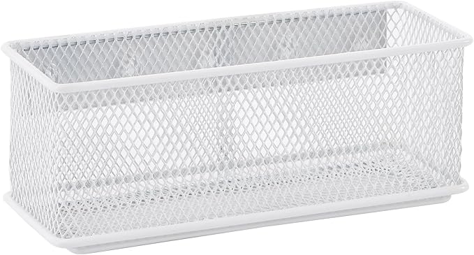 6.29"x2.28"x2.48" Magnetic Basket for Whiteboard White Magnetic Basket for Fridge Magnetic Organizer Holder with 5 Strong Magnets Magnetic Holder for Refrigerator Locker