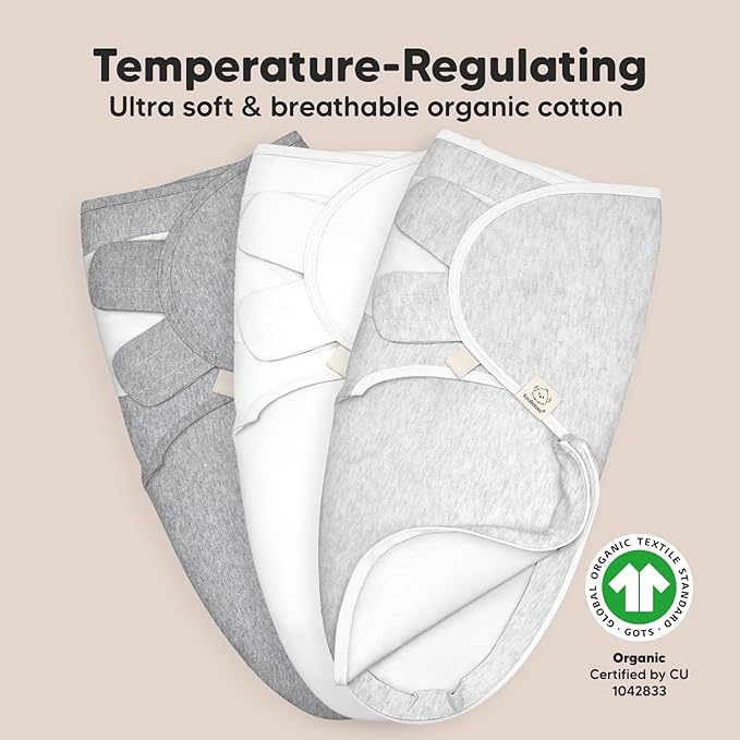 Baby Swaddle Sleep Sacks with Zipper - 3-Pack Newborn Swaddle Sack, Baby Swaddles Sleep Sack 0-3 Months, Wearable Blanket Baby, Baby Swaddle Blanket Wrap, Swaddle Sack, Easy Change Swaddle (Cloud)