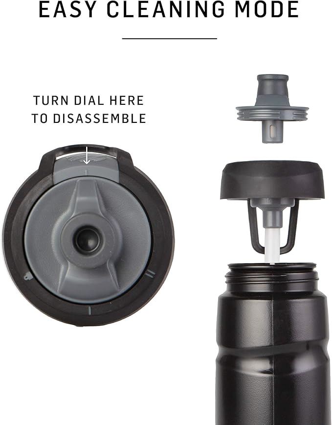 BlenderBottle Hydration Halex Squeeze Water Bottle with Straw, 22-Ounce, Red