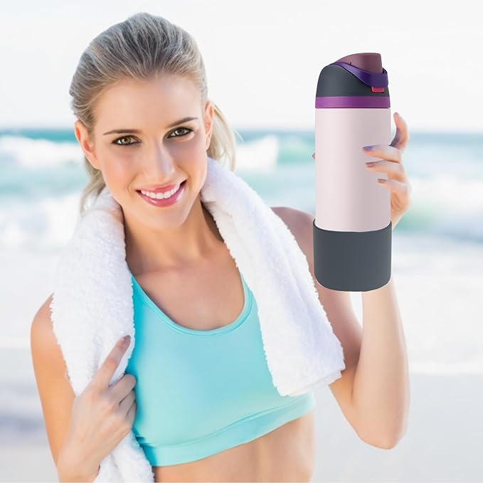 2PCS Silicone Water Bottle Boot for Owala 24oz 32oz 40oz,Anti-Slip Protective Sleeve Bottom Bumper Protector for FreeSip, Twist, and Flip Water Bottles