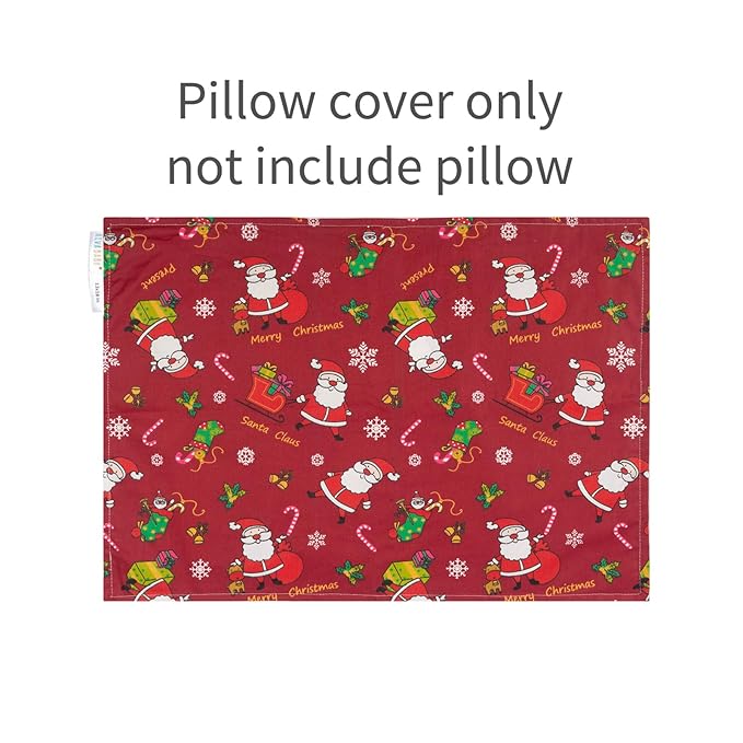 ALVABABY Toddler Pillowcases Fits 13 x 18,12x 16 Kids Pillow Cover Cotton Envelope Baby Christmas Pillowcases for Boy Girl Sleeping Travel Xmas 2TPW29A