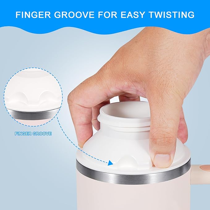 Aobiono Water Bottle Adapter for Stanley 40oz Quencher Tumbler to Cirkul, Lid Cap Converter Accessories, BPA Free Plastic, Food Grade Silicone Gasket Leakproof (White)