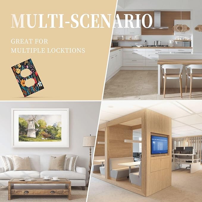 Boho Floral Vintage Flower Leaves Rustic Wildflower Plants Single Duplex Wall Plate Covers Light Switch Cover 1 Gang Outlet Plate Decorative Switchplate Covers Electrical Faceplate for Country Bedroom