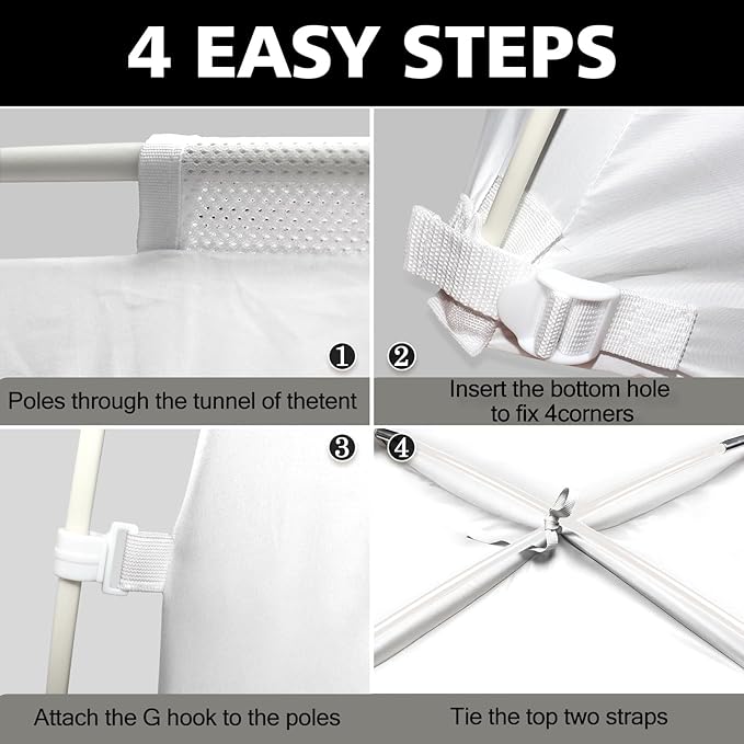 Bed Tent Bed Canopy Queen Size for Adult and Kids - Portable Sleeping Tents Indoor Dream Tents 70% Blackout with String Light 3 Doors Breathable Privacy Space Tents