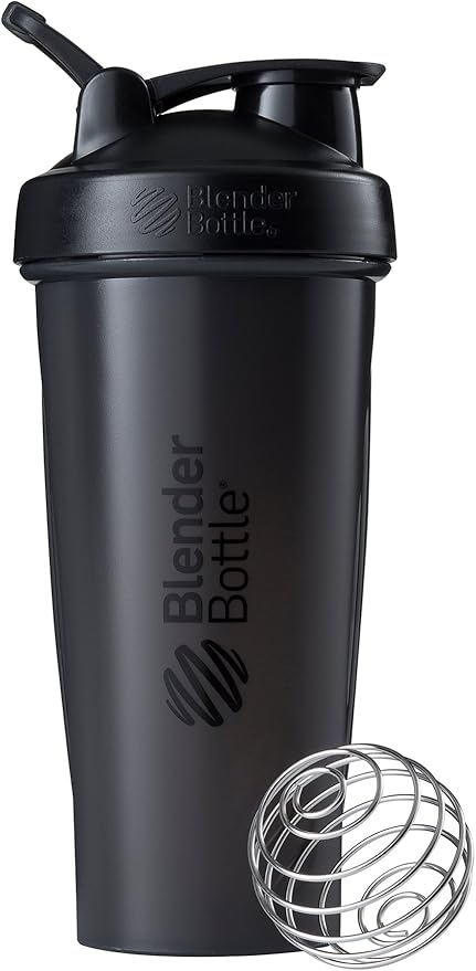 BlenderBottle Strada Shaker Cup Perfect for Protein Shakes and Pre Workout, 28-Ounce, White & Classic Shaker Bottle Perfect for Protein Shakes and Pre Workout, 28-Ounce, Black
