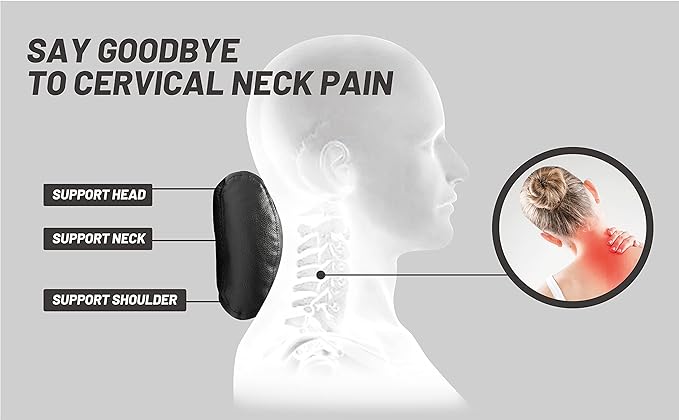 BOWERBIRD Leather Recliner Head Pillow -Head and Neck Pillow-Headrest Cushion for Neck Pain Relief and Cervical Support