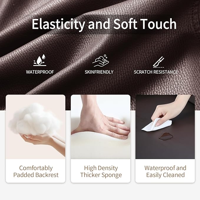 BestMassage | Recliner Chair | with 2 Point Massage Function | Leather Dark Brown | with Lumbar Support, Adjustable Push Back, Footrest & Padded Seat | Easy Assembly | for Living Room, Home Theatre