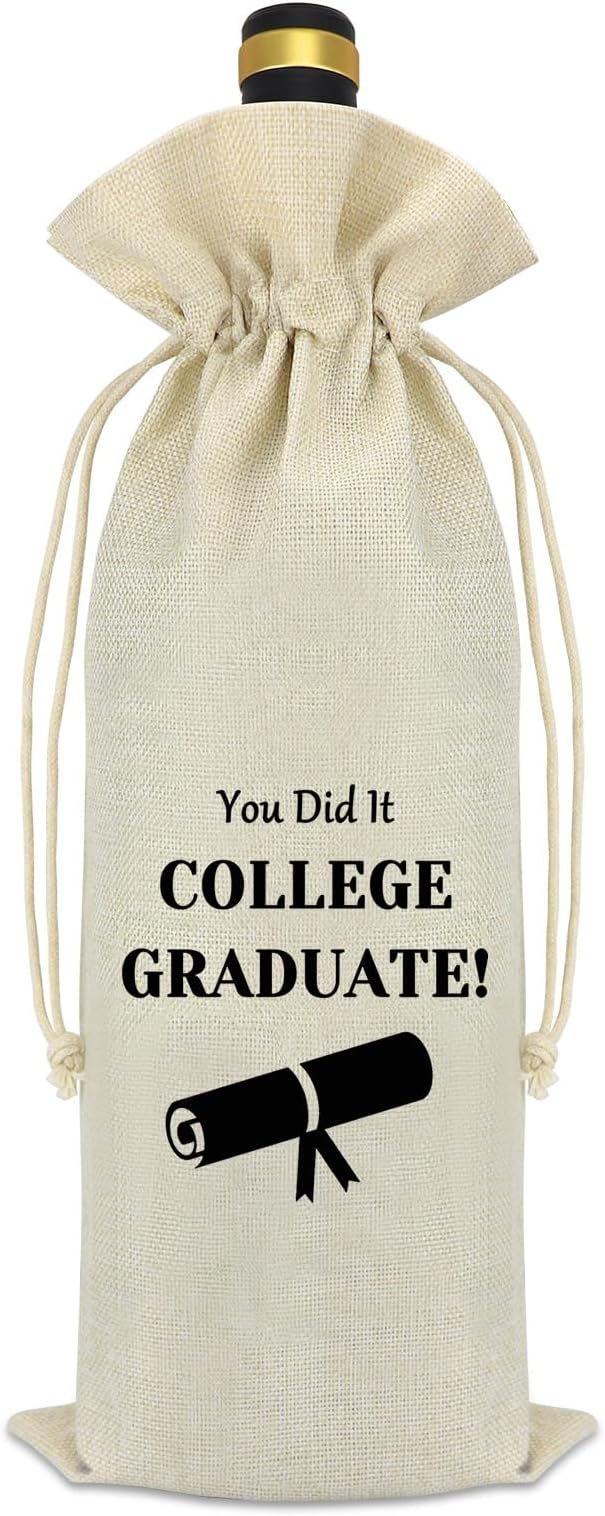 2024 Graduation Gifts Graduation Keepsake Wine Bag Graduation Gifts for Her Him Graduation Gifts for Senior College Graduation Gifts for Nephew Niece Brother Sister Son Daughter Wine Bottle Bags