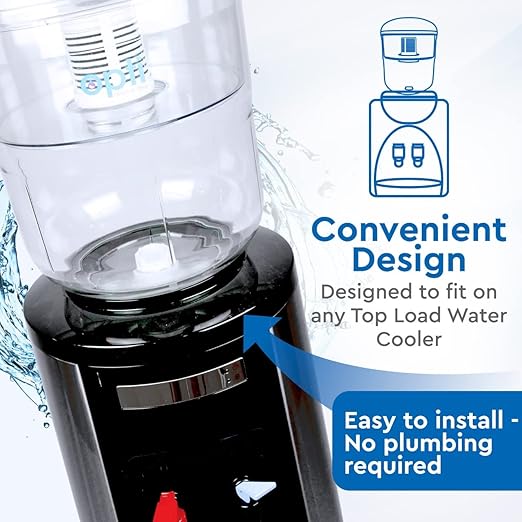 3 Gallon Water Jug Alkaline Water Filter for Top Load Water Dispenser | Opti Flex Water Jug Alkaline Filter Removes Water Contaminants While Increasing Water Alkaline Measurement Up to 9.0