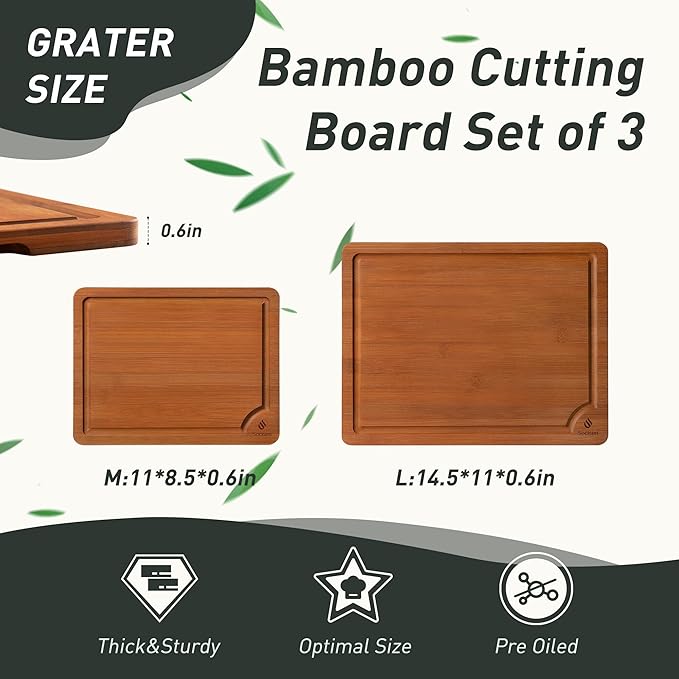 Bamboo Cutting Board Set Non Slip Feet Over Sink Day Gifts Best Mama Mommy Bonus Busy Mom Ever Christmas Xmas Birthday Law Step Stepmom Stepmother Who Have Everything Good Unique Useful Present