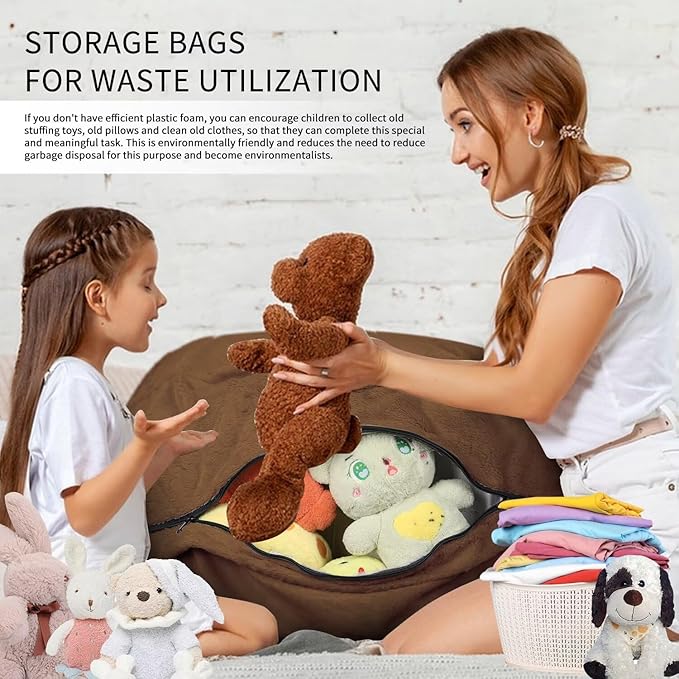 Bean Bag Chair for Adults 5FT,Soft Removable Cover for Teens/Girls Bedroom,Fluffy Giant Round Floor Beanbag Lounger Chairs (No Filler,Deep Coffee)