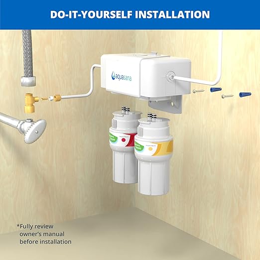 Aquasana Under Sink Water Filter System - Reduces PFAS, Lead, & Chlorine in Drinking Water - Under Counter Claryum Filtration for Kitchen - 2-Stage - Oil-Rubbed Bronze Faucet - AQ-5200.62