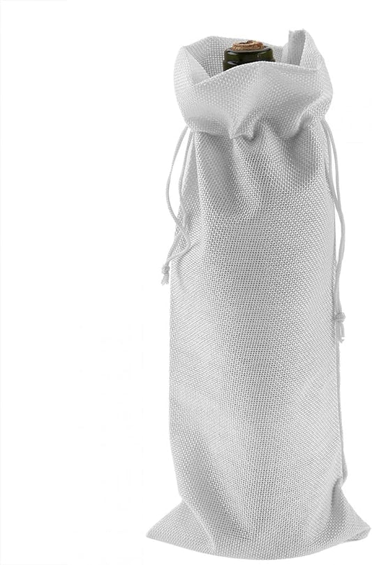 12pcs Wine Bags for Wine Bottles Gifts, Wine Gift Bag Wine Bottle Gift Bags Simple Linen Fabric Wine Bag with Drawstring Champagne Decorative Cover(White)