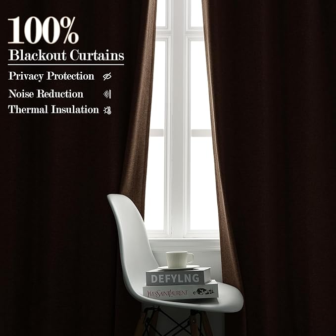 100% Blackout Linen Textured Drapes for Bedroom Pinch Pleated Curtains for Track System Portable Drapery for Sliding Glass Door/Storage/Space Room Divider, 70" Wx96 L, 1 PC, Taupe