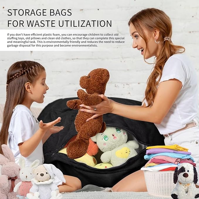 Bean Bag Chair for Adults 5FT,Soft Removable Cover for Teens/Girls Bedroom,Fluffy Giant Round Floor Beanbag Lounger Chairs (No Filler,Black)