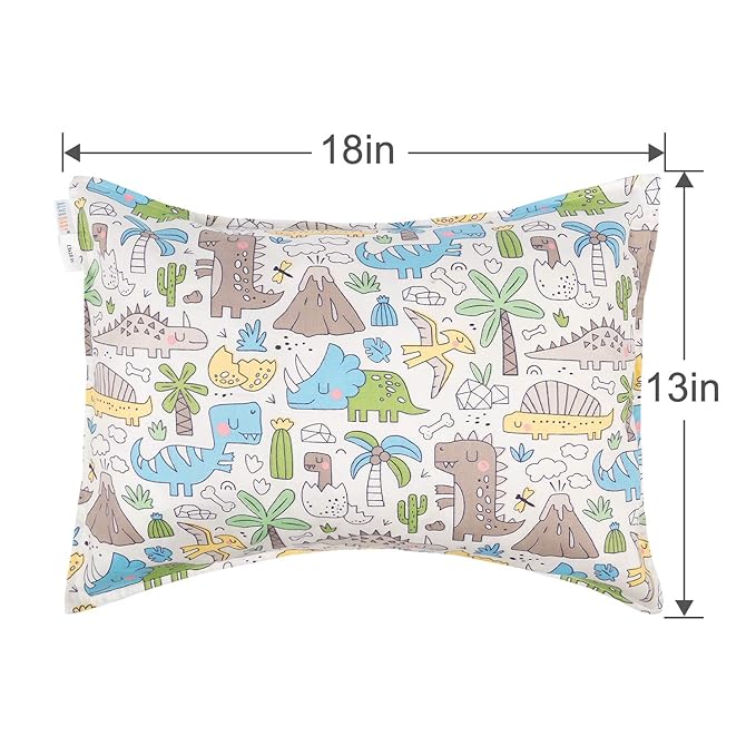 ALVABABY Toddler Pillowcases Fit 13x 18,14x 19 Kids Pillow Cotton Baby Pillow Cover Envelope Pillow Cover for Boys Girls 2 Pieces of Pillowcase Sets