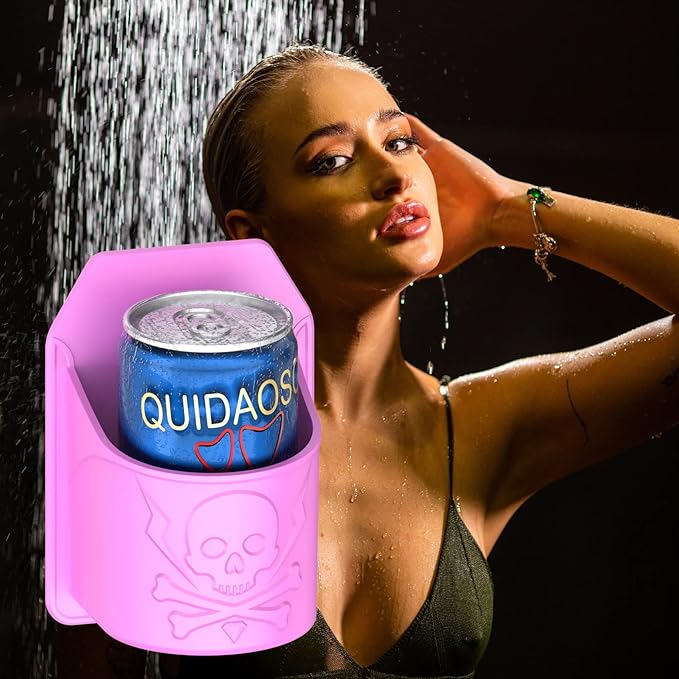 Beer/Can/Drink/Wine Bottle Holder for Shower, Wall Mounted Cup/Toothbrush Holder, Beer Accessories, Funny Birthday Gifts(01Grey)