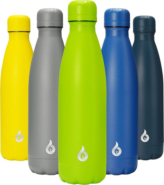 BJPKPK Stainless Steel Water Bottles 17oz Insulated Water Bottle Dishwasher Safe Sports Water Bottles for Travel-Green