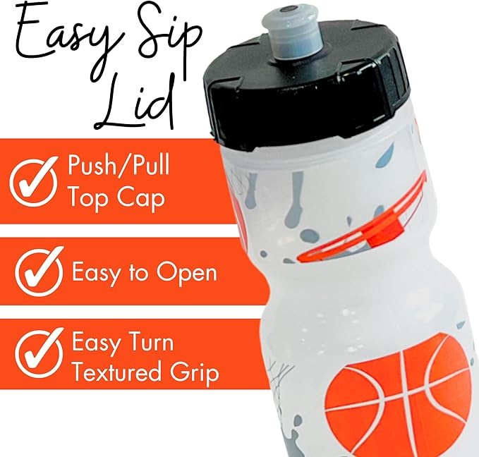 50 Strong Kids Water Bottle | 22 oz. BPA- Free Sports Squeeze Water Bottles with Pull Top Cap |Perfect Water Bottle for School | Reusable & Durable for Boys & Girls | Made in USA