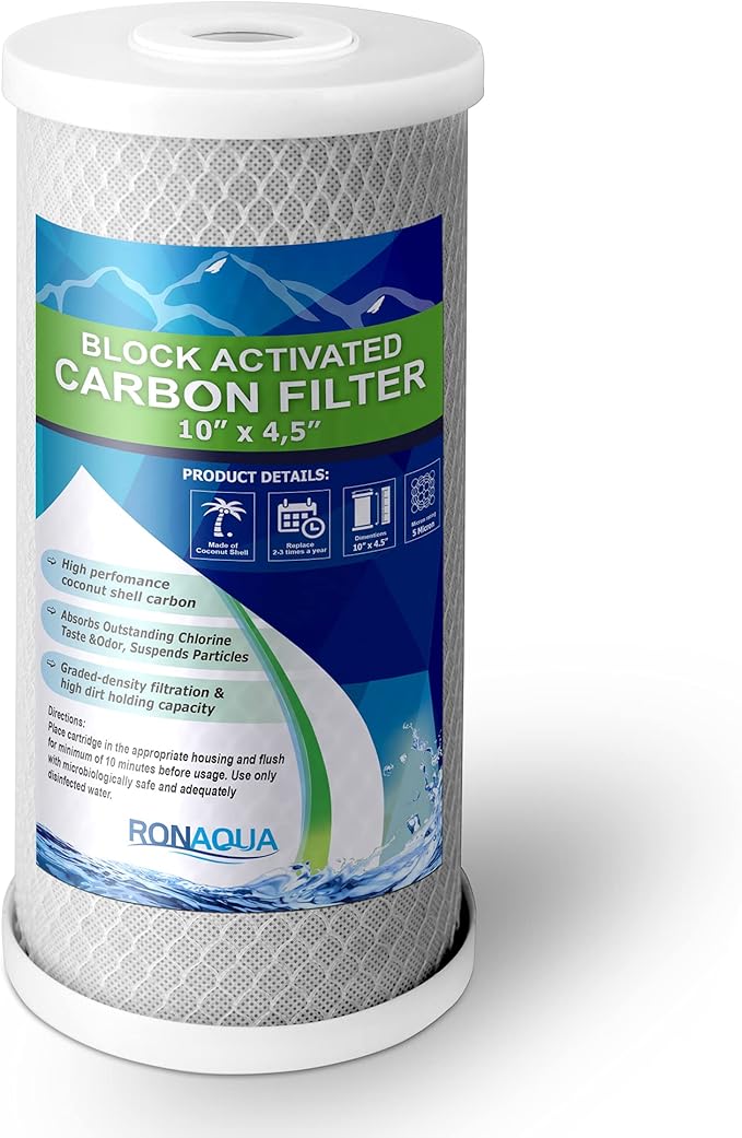 Big CTO Carbon Block Water Filters 4.5" x 10" Whole House Cartridge WELL-MATCHED with CBC Series, WFHDC8001, EP and EPM Series